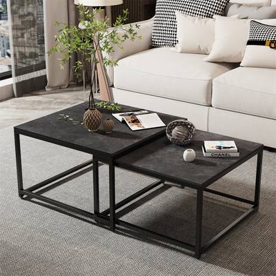 Couchtisch Satztisch schwarz (2er Set)