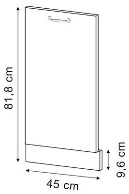 Belini Frontblende für Geschirrspüler PO. Frontblende Geschirrspüler 45 cm Breite. Frontplatte