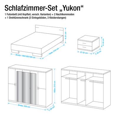 Schlafzimmerset Tulloch (4-teilig)