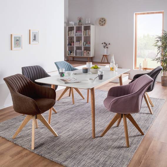 Armlehnenstuhl Ermelo lll - Kunstleder / Eiche massiv | home24