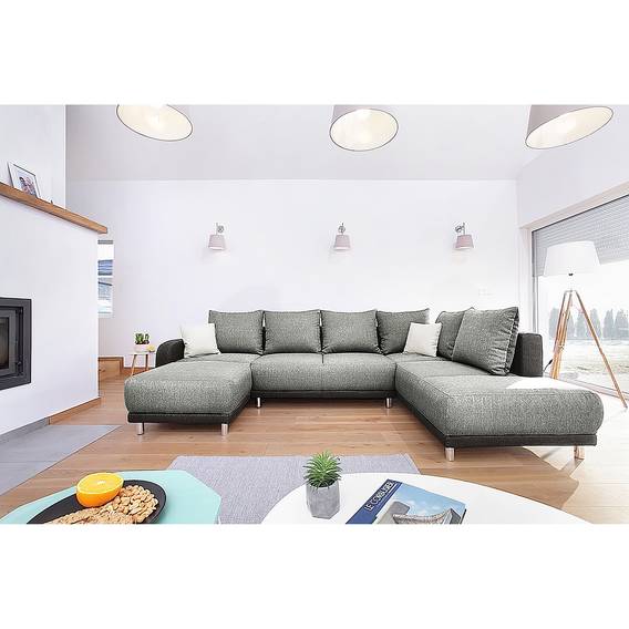 Knoop Wohnlandschaft Longchair Rechts Dunkelgrau WebstoffSchlaffunktion Grau I Davorstehend LinksOttomane OPkXiZuT