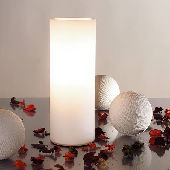 Tischleuchte Noora - Milchglas / Edelstahl | home24