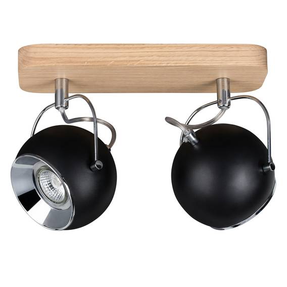 LED-Deckenleuchte Ball - Stahl / Eiche massiv | home24