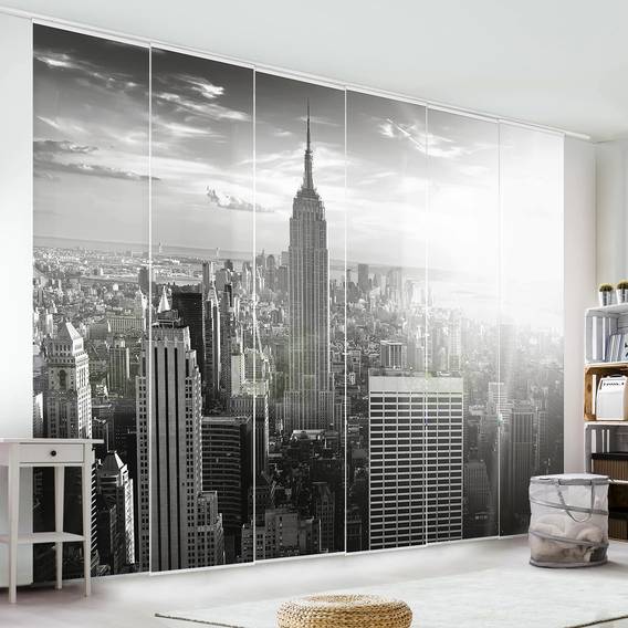 Schiebegardinen Skyline (6er-Set) - Microfaser | home24