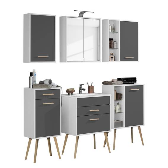 Grau Badezimmerset teiligMatt teiligMatt Grau Oslo6 Badezimmerset Oslo6 TJ3FK1clu5