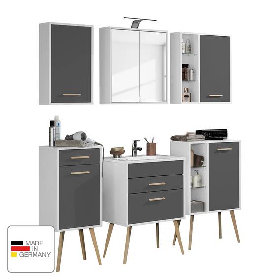 Grau Badezimmerset teiligMatt teiligMatt Grau Oslo6 Badezimmerset Oslo6 TJ3FK1clu5