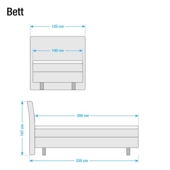 200cmH2 100 Cadis Boxspringbett Bonellfederkernmatratze X Limengrün vw0OmyN8nP