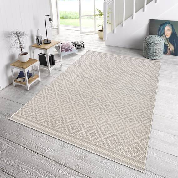 GrauWeiß160 X Inoutdoor 230 Raute teppich Cm wkPTOZXiul