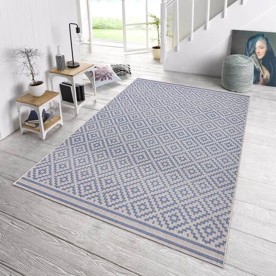 BlauBeige80 läufer 200 Raute Inoutdoor Cm X BdxerCo