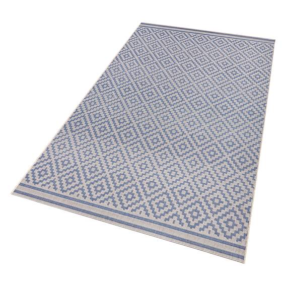 150 teppich WeißDunkelblau80 Inoutdoor X Cm Raute Yygb76f