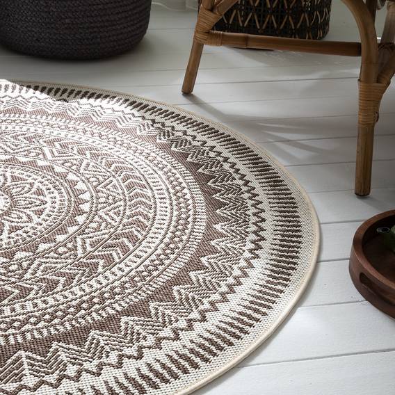 KunstfaserNougatCreme Cm Inoutdoorteppich 120 Bamberg Ø I29EHD