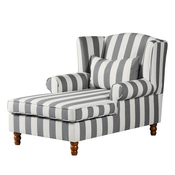 Ohrensessel Sofia XXL - Webstoff Grau/Weiß | home24