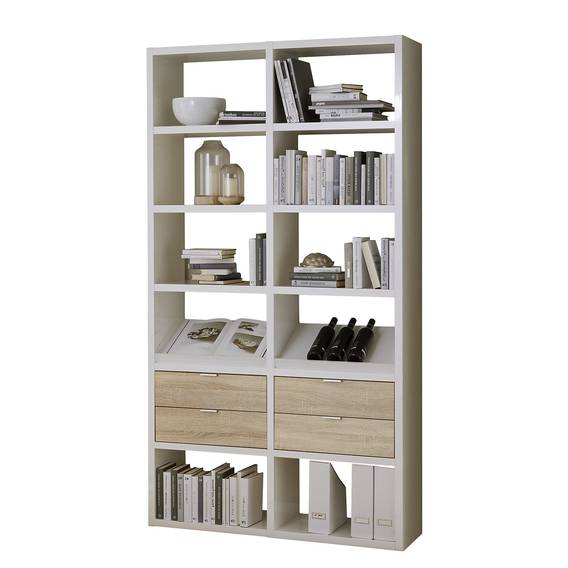 Regal Concept IX | home24.at Regal Ohio I Weiß Eiche Dekor | Regal eiche, Bücherregal