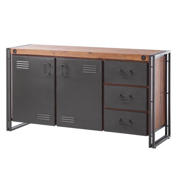 Sideboard Manchester III Akazie teilmassiv / Metall home24.at