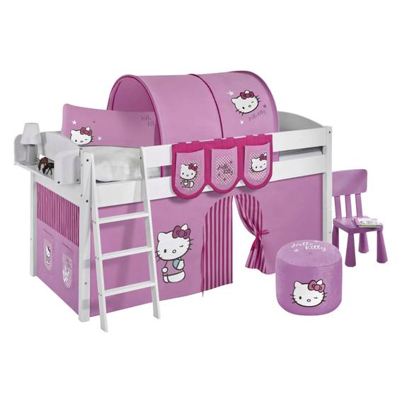 Spielbett IDA Hello Kitty Rosa Teilbares Systemhochbett