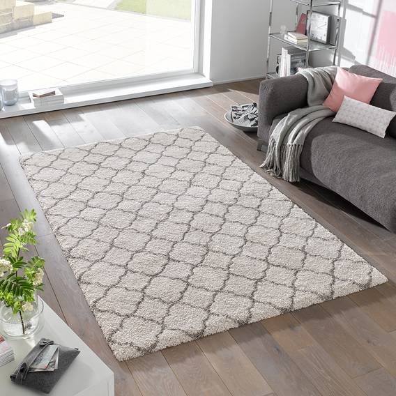 170 Cm Hochflorteppich Luna 120 KunstfaserCremeAnthrazit X BWQrdxoECe