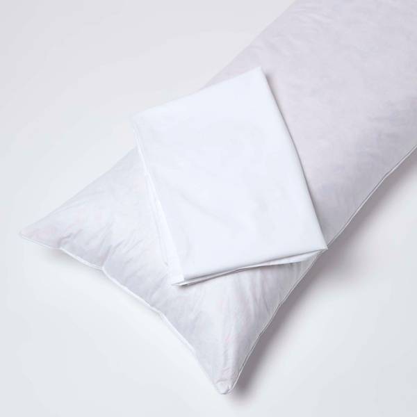 Seitenschläferkissen DP1302 Weiß - Baumwollstoff - 40 x 15 x 145 cm