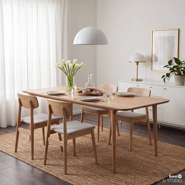 Massiver Esstisch FLEEK Eiche massiv - Eiche - 220 x 90 cm