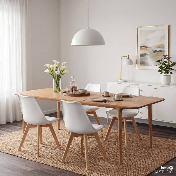 Massiver Esstisch FLEEK Eiche massiv - Eiche - 220 x 90 cm