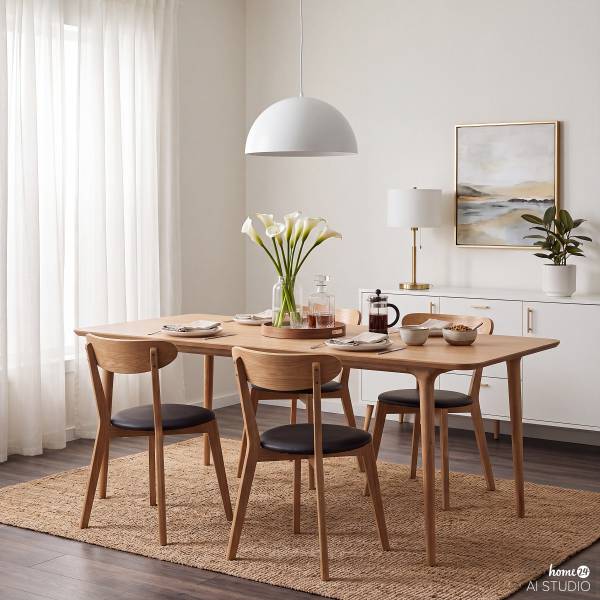 Massiver Esstisch FLEEK Eiche massiv - Eiche - 220 x 90 cm