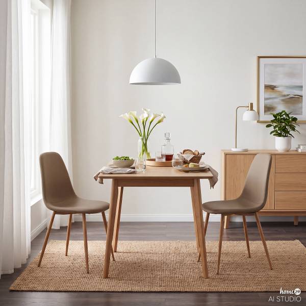 Chaise capitonnée Iskmo Taupe - Lot de 2