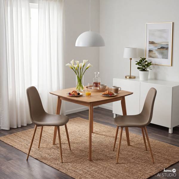 Chaise capitonnée Iskmo Taupe - Lot de 2