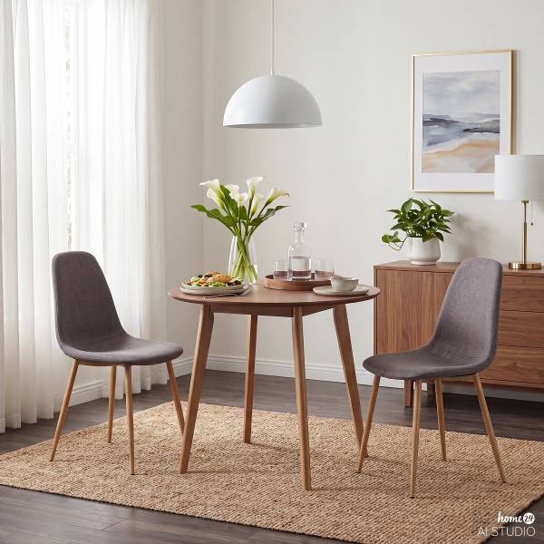Polsterstuhl Iskmo III Webstoff - Grau - 2er Set