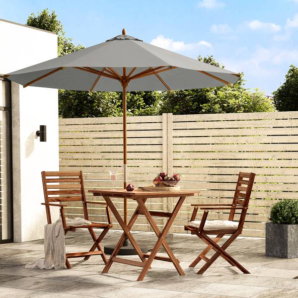 Parasol Sombrilla Gris - Gris - Diamètre : 270 cm
