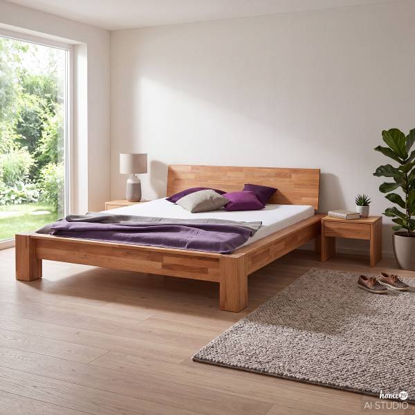 Massivholzbett LeeWOOD Kernbuche - 180 x 200cm