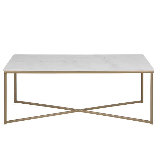 Tavolino da salotto Katori Marmo / Metallo - bianco / Ottone