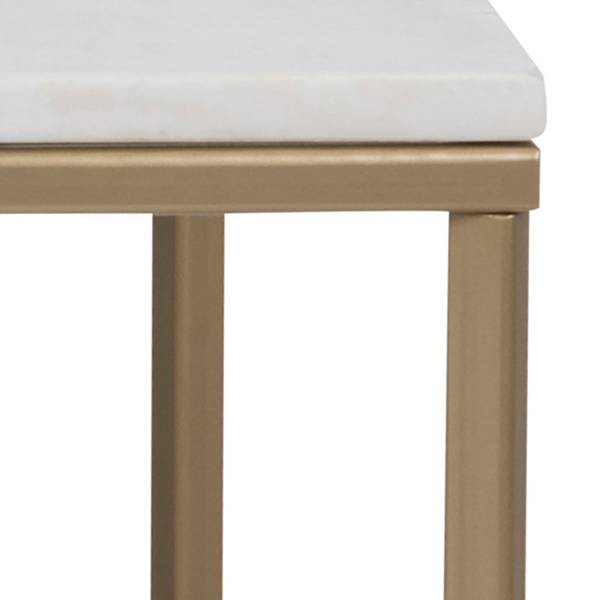 Tavolino da salotto Katori Marmo / Metallo - bianco / Ottone