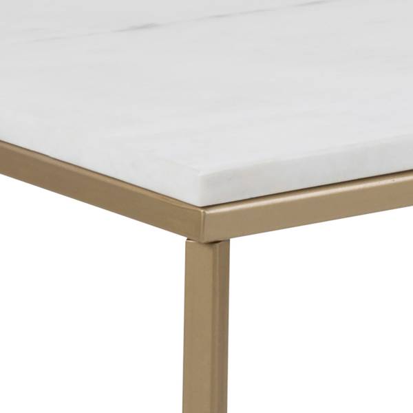 Tavolino da salotto Katori Marmo / Metallo - bianco / Ottone