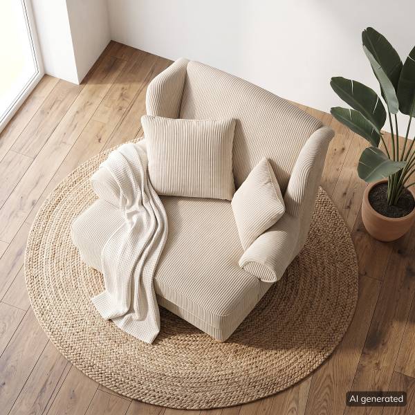 XXL Sessel Colares Cord Creme
