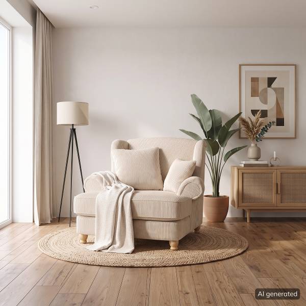 XXL Sessel Colares Cord Creme