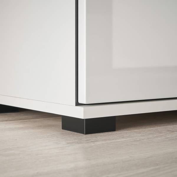 Sideboard Farson mit Glastür Hochglanz Weiß - Breite: 150 cm