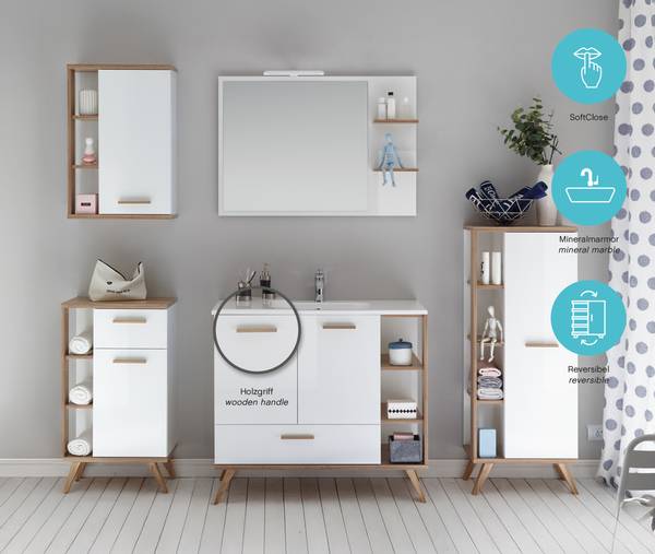Unterschrank Quickset 923 II Weiß / Eiche Riviera Dekor