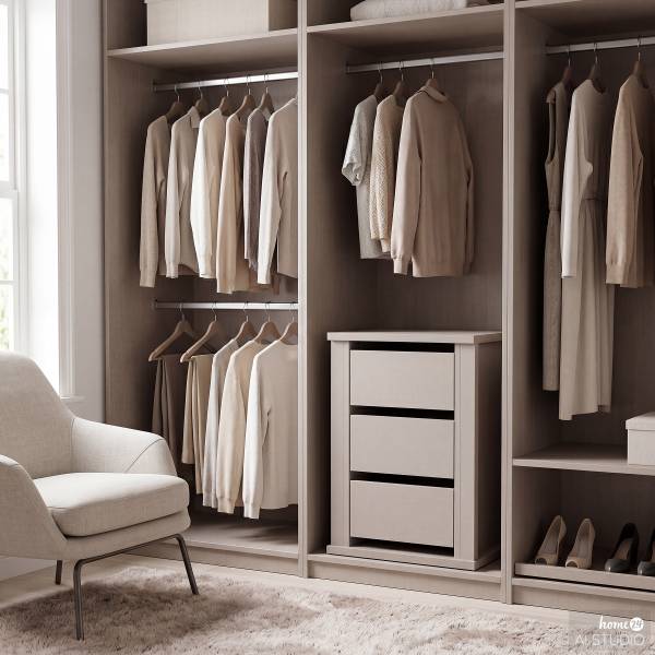 Schubladeneinsatz SKØP 45 cm Beige - Holzwerkstoff - 45 x 64 x 51 cm