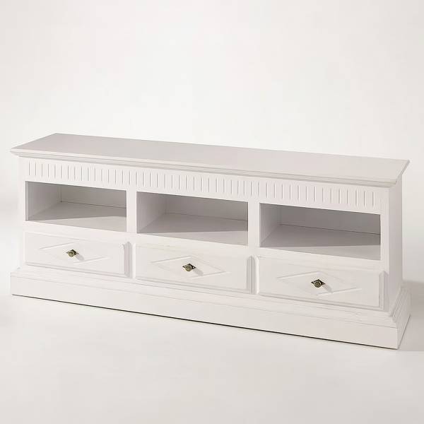 TV Lowboard La Carlotta Pinie massiv - Creme