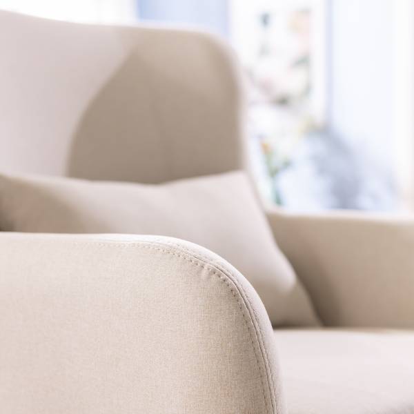 Sessel RIBOLT mit Hocker Webstoff Celia: Sahara