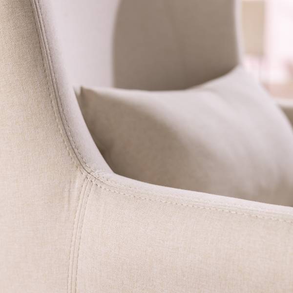 Sessel RIBOLT mit Hocker Webstoff Celia: Sahara