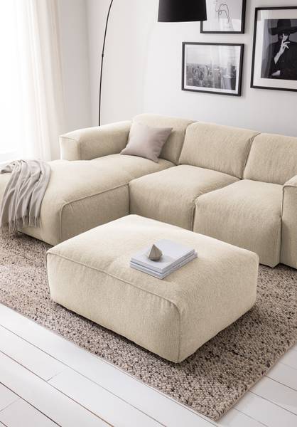 Polsterhocker HUDSON Webstoff Saia: Beige