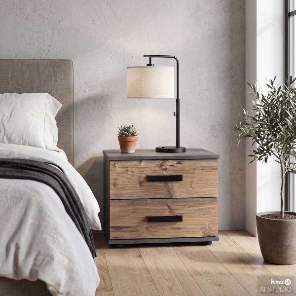 Table de chevet Stockholm Marron - Bois manufacturé - 52 x 40 x 38 cm
