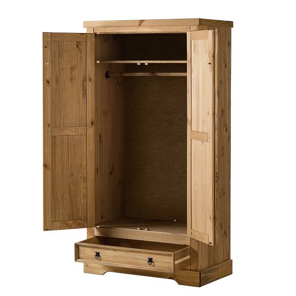 Drehtürenschrank FINCA RUSTICA eckig Kiefer massiv - Kiefer Natur - Breite: 101 cm