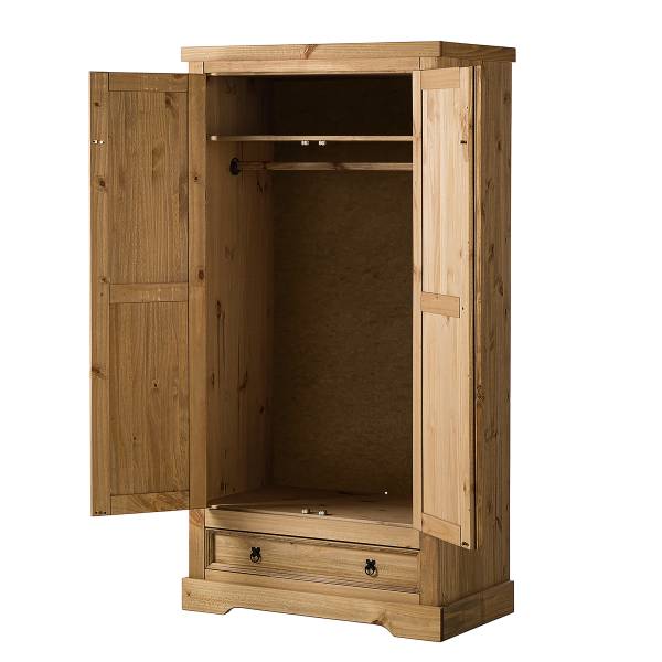 Drehtürenschrank FINCA RUSTICA eckig Kiefer massiv - Kiefer Natur - Breite: 101 cm
