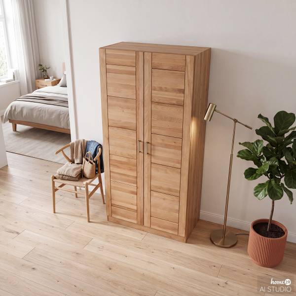 Drehtürenschrank Landvetter Kernbuche teilmassiv - Breite: 102 cm