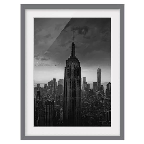 Bild New York Rockefeller View III Kiefer teilmassiv - Grau - 30 x 40 cm