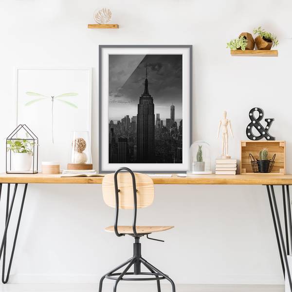 Bild New York Rockefeller View III Kiefer teilmassiv - Grau - 30 x 40 cm
