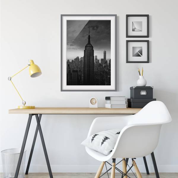 Bild New York Rockefeller View III Kiefer teilmassiv - Grau - 30 x 40 cm