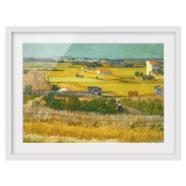 Impression d’art la récolte II Partiellement en pin massif - Blanc - 40 x 30 cm
