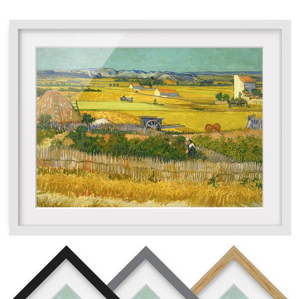 Impression d’art la récolte II Partiellement en pin massif - Blanc - 40 x 30 cm